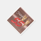 ファブエレガントルーアット55誕生日シックコーラルグリッター スタンダードカクテルナプキン (角)