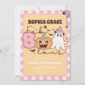 ファブオラスかわいい幽霊グルーヴィハロウィーン誕生日 招待状 (正面)