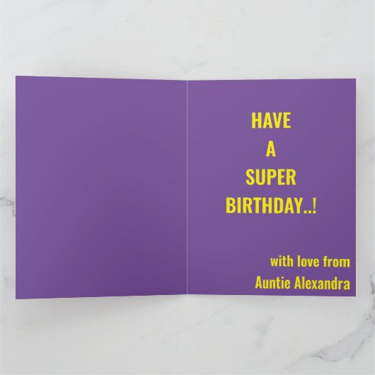 ファブガールスーパーヒーローアメージング誕生日 カード (内部)