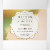 ファブシャルトレウス💚抽象芸術信じられないほどのバジェットウェッディ 三つ折り招待状 (内部中)