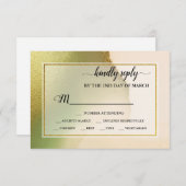 ファブシャルトレウス💚抽象芸術信じられないほどのバジェットウェッディ 出欠カード (正面/裏面)