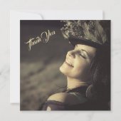 ファブシルエットグラムシューズレッドブラック誕生日写真 サンキューカード (裏面)