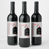 ファブシルエットグラムレッドブラックシューズ感謝してい誕生日 ワインラベル (ボトル)