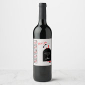 ファブシルエットグラムレッドブラックシューズ感謝してい誕生日 ワインラベル (正面)