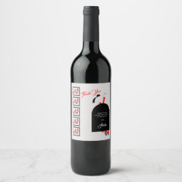 ファブシルエットグラムレッドブラックシューズ感謝してい誕生日 ワインラベル