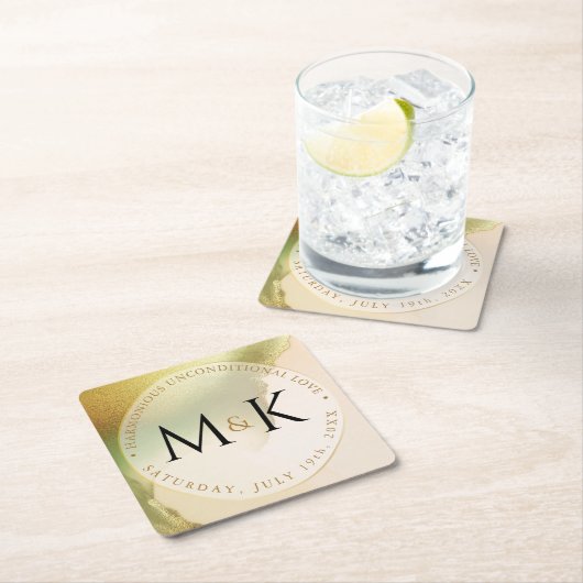 ファブチャートレはっきりしたウス🤵 & スタイリッシュバジェット結婚ズ スクエアペーパーコースター (インサイチュ)