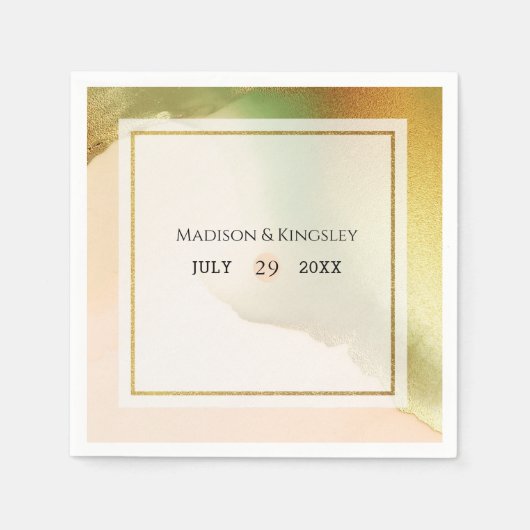 ファブチャートレはっきりしたウス🤵 & スタイリッシュバジェット結婚ズ スタンダードカクテルナプキン (正面)