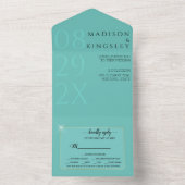 ファブティール(緑がかった色)エレガントオールインワン招待状 オールインワン招待状 (内側)