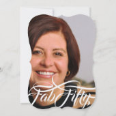 ファブフィフティ50誕生日パーティーヴィンテージボタニフラワー 招待状 (裏面)