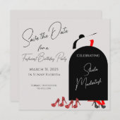 ファブブラックグラムファッショニストレッドシューズバースデーパーティー セーブザデート (正面/裏面)