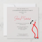ファブブラックグラムファッショニストレッドシューズバースデーパーティー 招待状 (裏面)