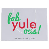 ファブユール（キリスト降誕祭）オ |素晴らしいクリスマススタイリッシュおもしろいFab ラージペーパーバッグ (正面)