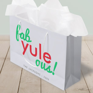 ファブユール(キリスト降誕祭)オ 素晴らしいクリスマススタイリッシュおもしろいFab ラージペーパーバッグ