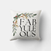 ファブユール（キリスト降誕祭）ーモダンス – クリスマスグリーン，赤と金ゴールド クッション (裏面)