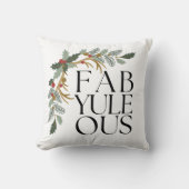 ファブユール（キリスト降誕祭）ーモダンス – クリスマスグリーン，赤と金ゴールド クッション (正面)