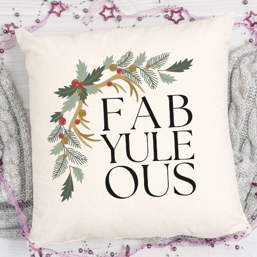ファブユール（キリスト降誕祭）ーモダンス – クリスマスグリーン，赤と金ゴールド クッション