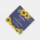 ファブラスとフィフティ誕生日モダンブルーサンフラワー スタンダードランチョンナプキン (角)