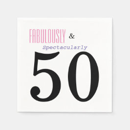 ファブラスと50歳の誕生日パーティー紙ナプキンス スタンダードカクテルナプキン