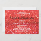 ファブラスアット55ガーリー誕生日コーラルグリッターパーティー 招待状 (裏面)