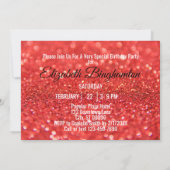 ファブラスアット55誕生日コーラルグリッターパーティー 招待状 (裏面)