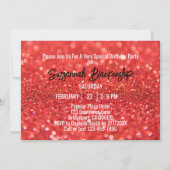 ファブラスアット55誕生日コーラルグリッターパーティー 招待状 (裏面)