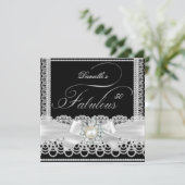ファブラスパーティー白黒パールレースボウ 招待状 (スタンド正面)
