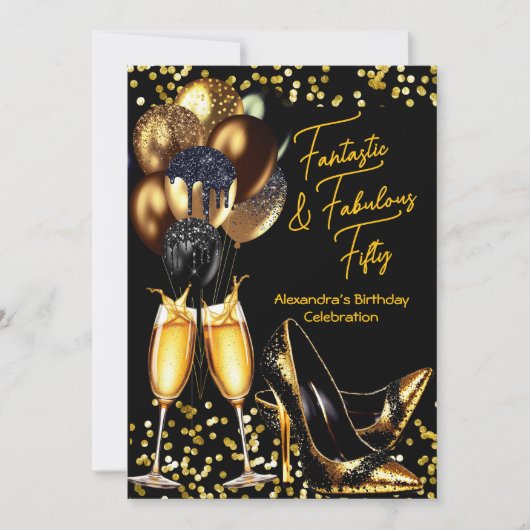 ファブラスファンタスティックハイトシャンパーニュ誕生日 招待状 (正面)