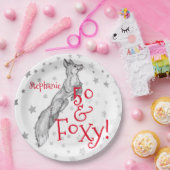 ファブラスフォキシ50th誕生日白黒レッドキツネ ペーパープレート (パーティー)