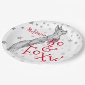 ファブラスフォキシ50th誕生日白黒レッドキツネ ペーパープレート (アングル)