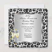 ファブラス50シルバーヒールレオパード金ゴールド誕生日2 招待状 (裏面)