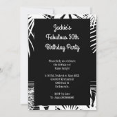 ファブラス50バースデーパーティードコレディ白黒 招待状 (裏面)
