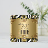 ファブラス50ブロンズ金ゴールド白黒ゼブラ 招待状 (スタンド正面)