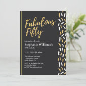 ファブラス50モダンゴールデン女子50誕生日 招待状 (スタンド正面)