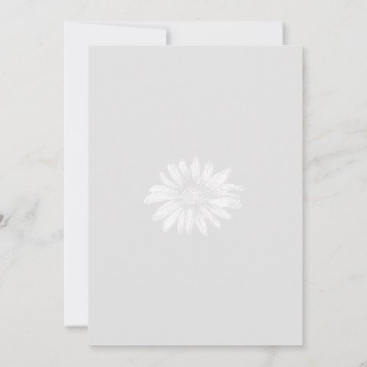 ファブラス&フシンプルァイフティフラワーグレー 招待状 (裏面)