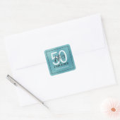 ファブリカスなティールスクリプトの50歳の誕生日 スクエアシール (封筒)