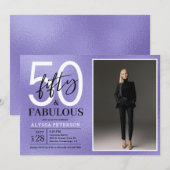 ファブリカスな50歳の誕生日お祝い写真 招待状 (正面/裏面)
