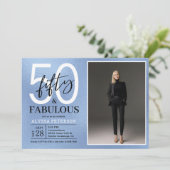 ファブリカスな50歳の誕生日お祝い写真 招待状 (スタンド正面)