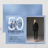 ファブリカスな50歳の誕生日お祝い写真 招待状 (正面/裏面)