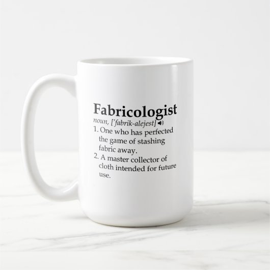 ファブリクショロジストマグ、キルターギフト、裁縫コーヒーマグ コーヒーマグカップ (左)
