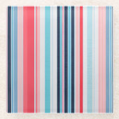 ファブリッカラフルクストライプのアートガラスコースター ガラスコースター (正面)