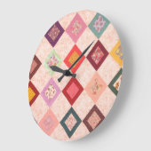 ファブリッカラフルクパターン ラージ壁時計 (傾斜)