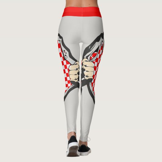 ファブリックとクロアチアの色の穴 レギンス (裏面)