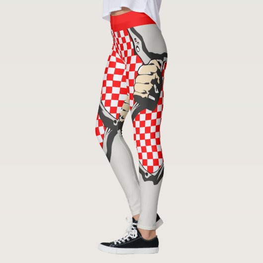 ファブリックとクロアチアの色の穴 レギンス (左)