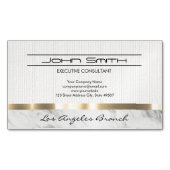 ファブリックと大理石と金属トリム マグネット名刺 (正面)