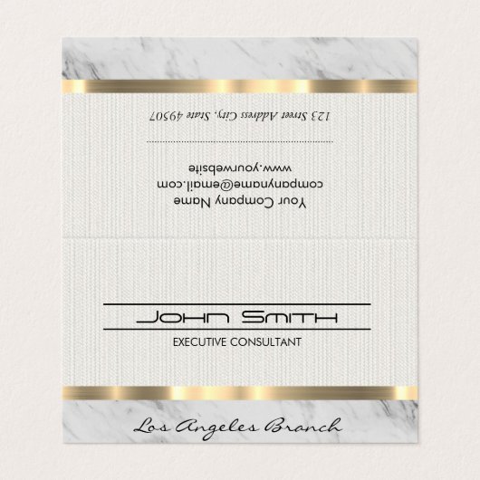ファブリックと大理石と金属トリム 名刺 (外部フラット)