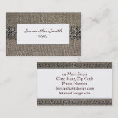 ファブリックのビーズ付きクラスエレガントと名刺 名刺 (正面/裏面)