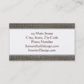 ファブリックのビーズ付きクラスエレガントと名刺 名刺 (裏面)