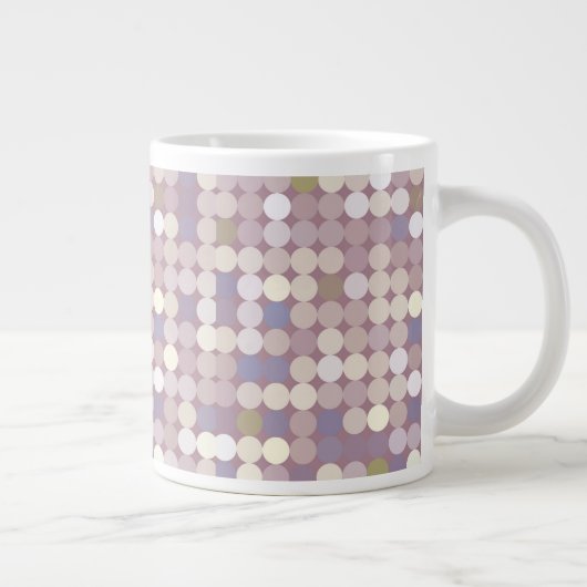 ファブリックの円の抽象芸術パターン ジャンボコーヒーマグカップ (右)