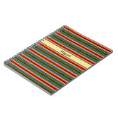 ファブリックサイケデリックメキシコのパターン、カスタマイズ可能 ノートブック (左側)