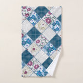 ファブリックスクラップの青いファッショナブルなパターン バスタオルセット (ハンドタオル)